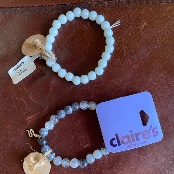 Claire's Jewelry - Claire’s white and gray beaded bracelets (Brand New With Tags)